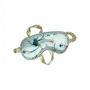 Floral Silk Sleep Mask with Gold Straps